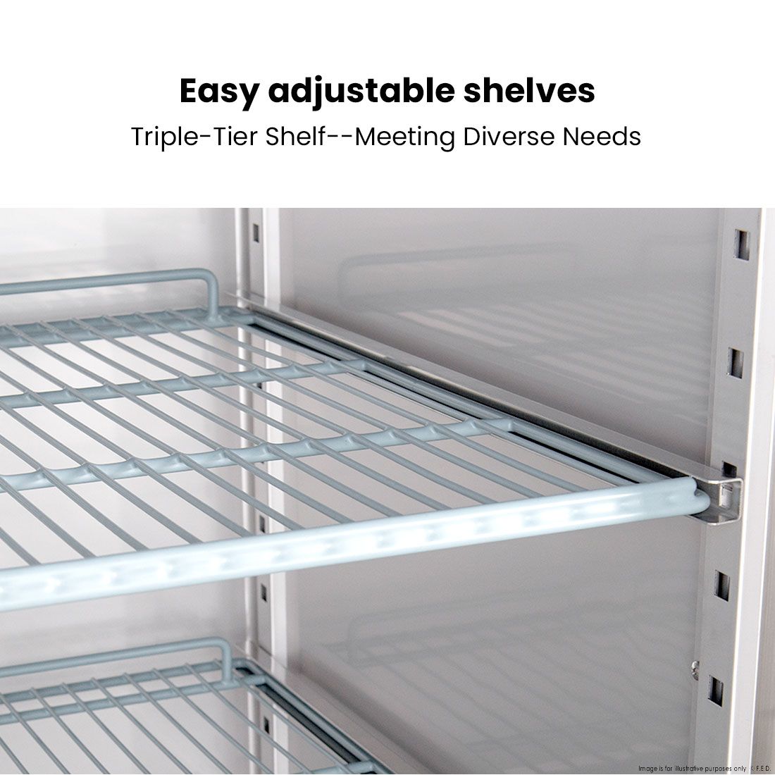 FED-X Stainless Steel Single Full Door Upright Fridge - XURC400SFV