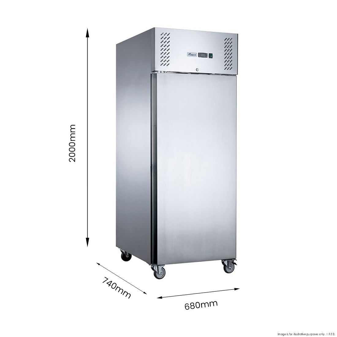 FED-X Stainless Steel Single Full Door Upright Fridge - XURC400SFV