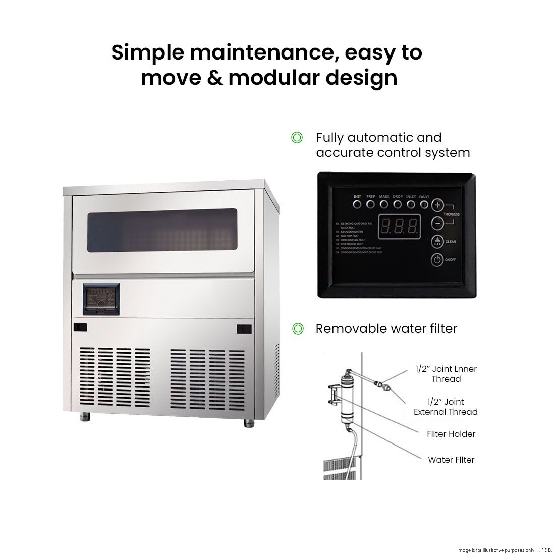 Blizzard Under Bench Ice Maker Air Cooled - SN-81B