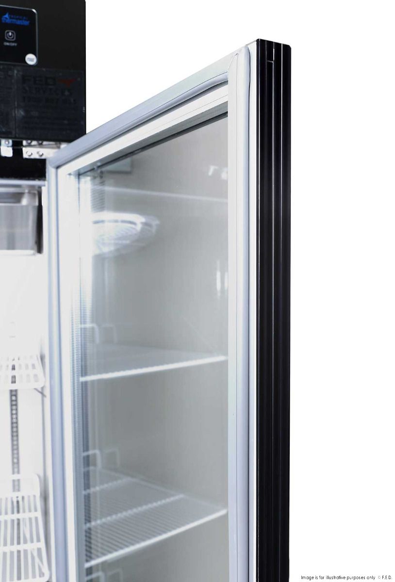 Thermaster Tropicalised Double Door Upright Display Fridge (Black) - SUCG1000B