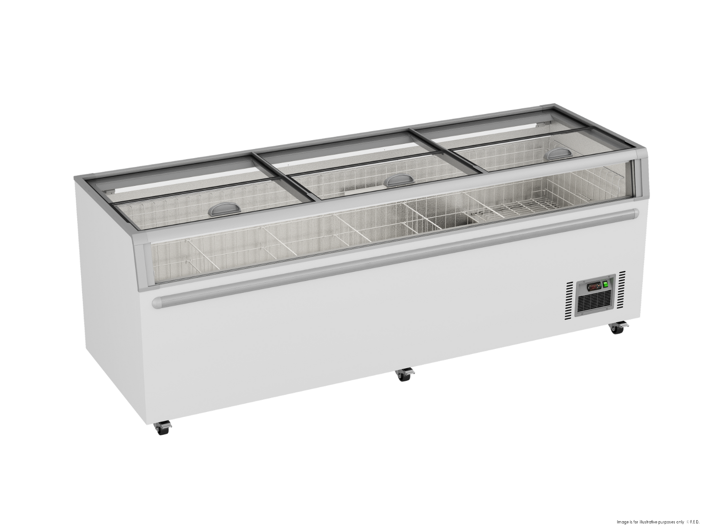 Thermaster Supermarket Island Freezer with Glass Sliding Lids ZCD-L250G