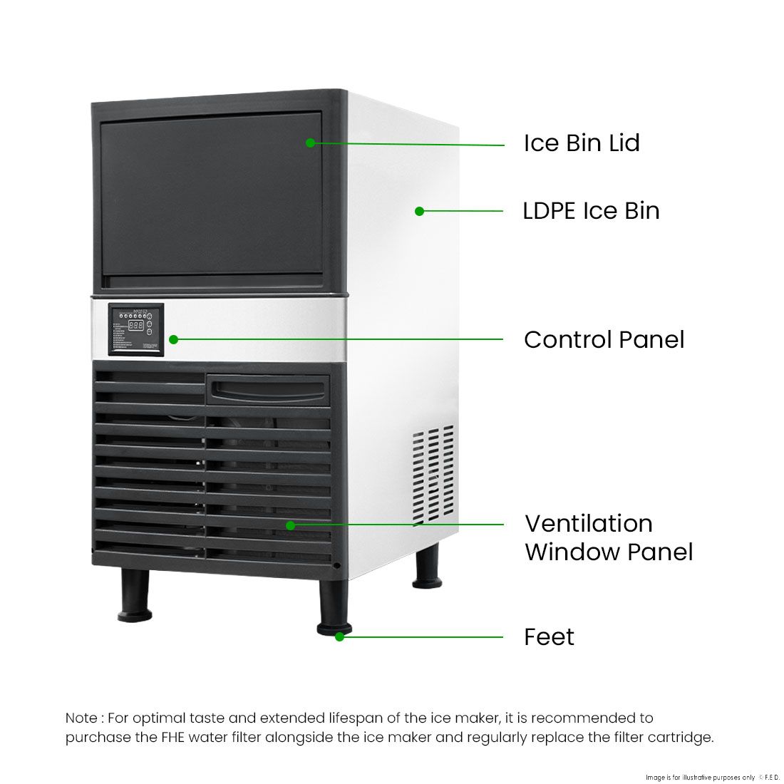 Blizzard Under Bench Ice Maker Air Cooled - SN-80P