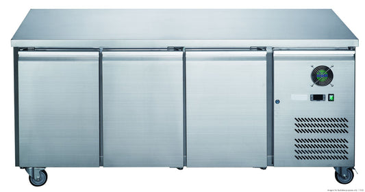 FED-X Stainless Steel Three Door Bench Fridge - XUB7C18S3V