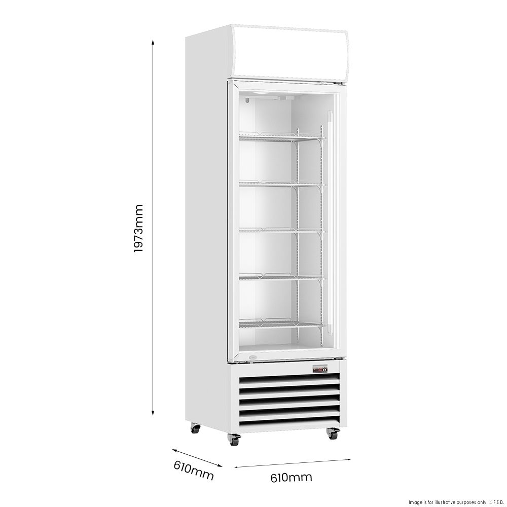 Thermaster Single Glass Door Colourbond Upright Drink Fridge - LG-370P