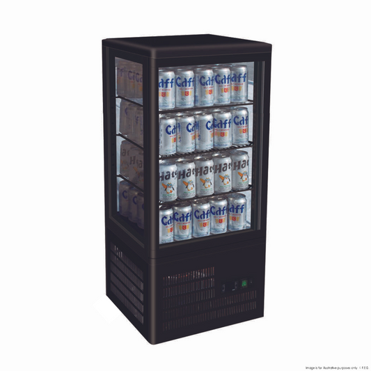 Thermaster Four-Sided Countertop Beverage Display Fridge - TCBD78B