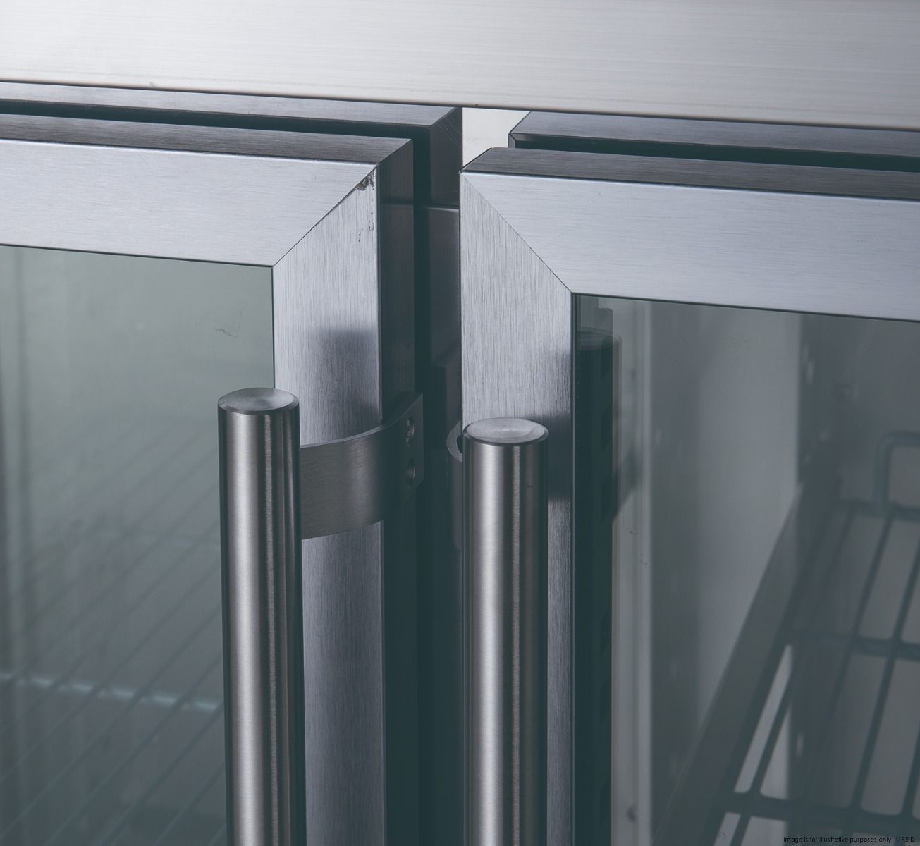 FED-X Two Glass Door Bench Fridge Stainless Steel - XUB6C13G2V