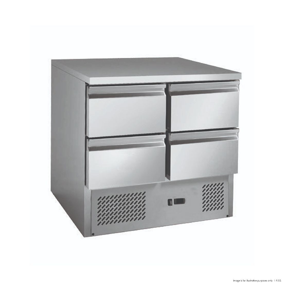 Thermaster Stainless STEEL 4 Drawers Compact Workbench Fridge - GNS900-4D