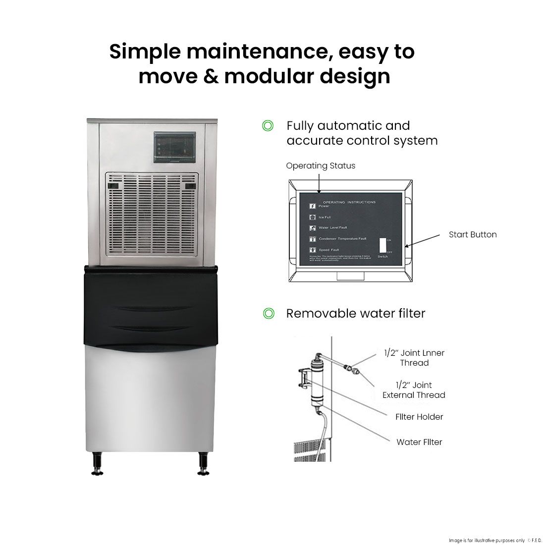 Blizzard Chewblet/Nugget Ice Maker 250Kg - SN-258N