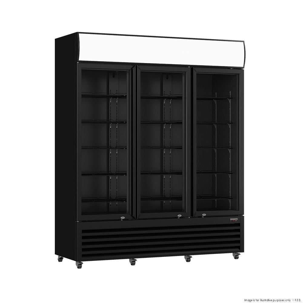 Thermaster Three Glass Door Colourbond Upright Drink Fridge - LG-1203BP
