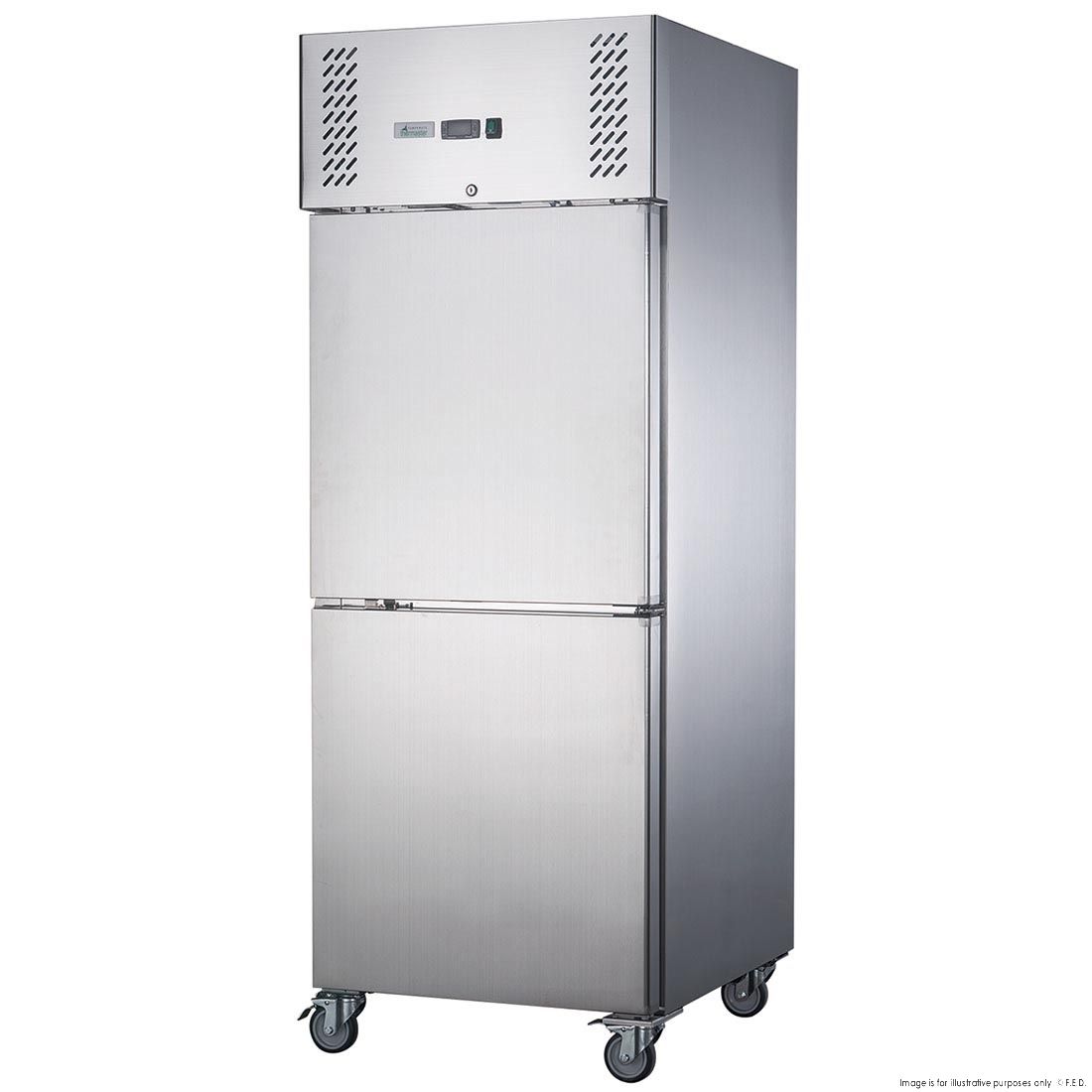 FED-X Stainless Steel Two Door Upright Fridge - XURC650S1V