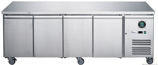 FED-X Stainless Steel Four Door Bench Fridge - XUB6C22S4V