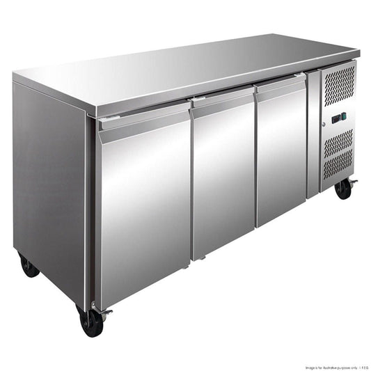 Stainless Steel Three Door Bench Fridge 231L FE3100TN