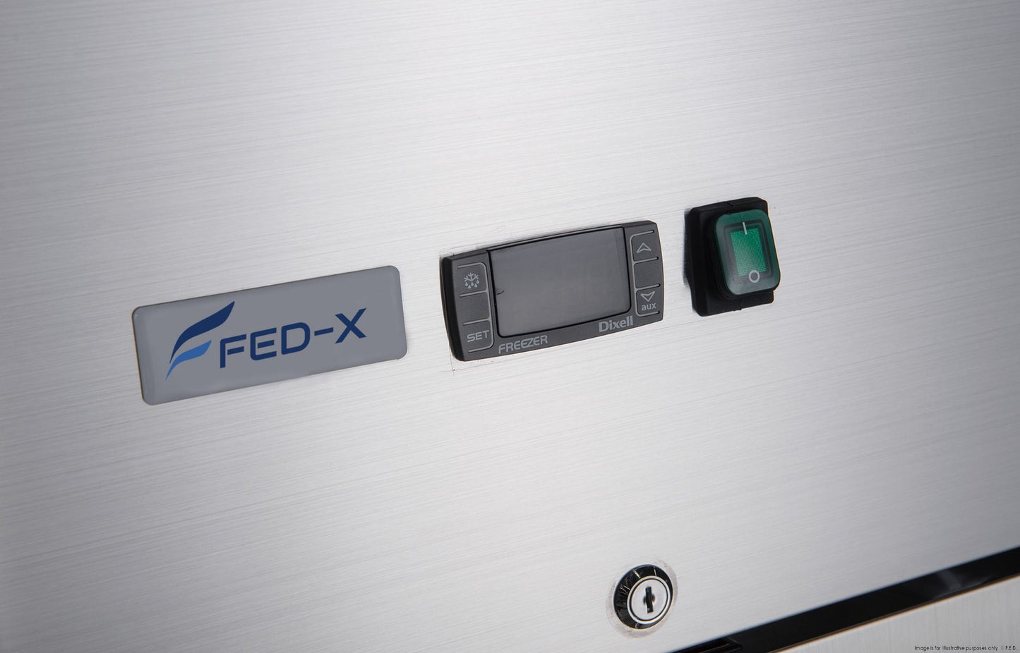 FED-X Stainless Steel Full Glass Door Upright Fridge - XURC600G1V