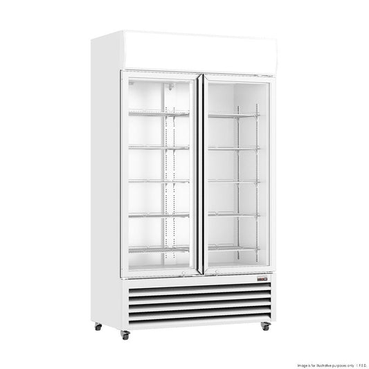 Thermaster Colourbond Upright Beverage Fridge 2 Doors White - LG-1000P