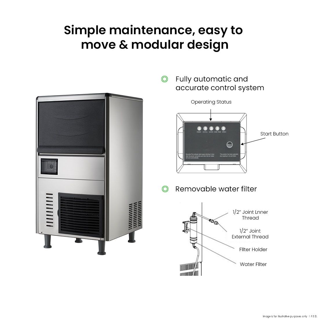 Blizzard Granular Ice Maker 120Kg - SN-128F