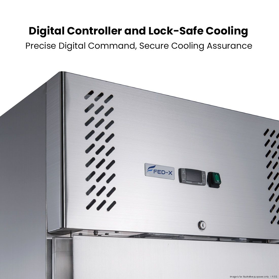 FED-X Stainless Steel Single Full Door Upright Fridge - XURC600SFV