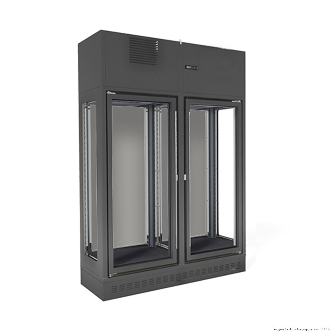 Fagor Single Zone 2 Doors Black Wall-Mounted Wine Cellar FWC-2602-1WB