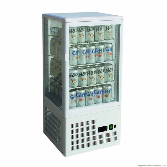Thermaster Four-Sided Countertop Beverage Display Fridge - TCBD78W