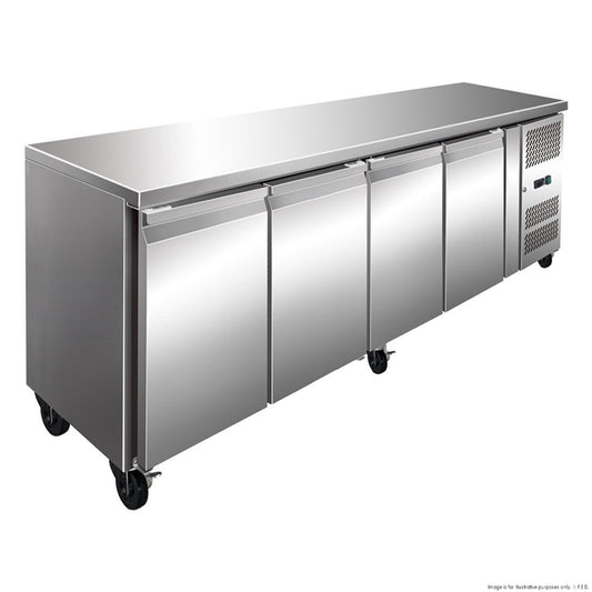 Stainless Steel Four Door Bench Fridge 312L FE4100TN