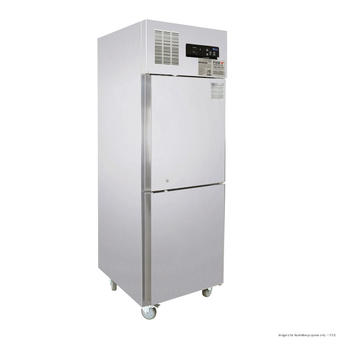 Thermaster 2 x Half Door Stainless Steel Fridge - SUC500