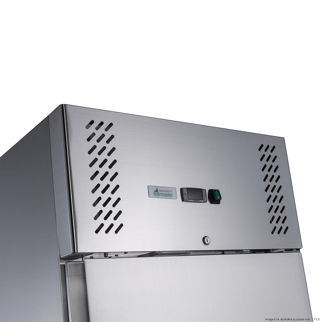 FED-X Stainless Steel Two Door Upright Fridge - XURC600S1V