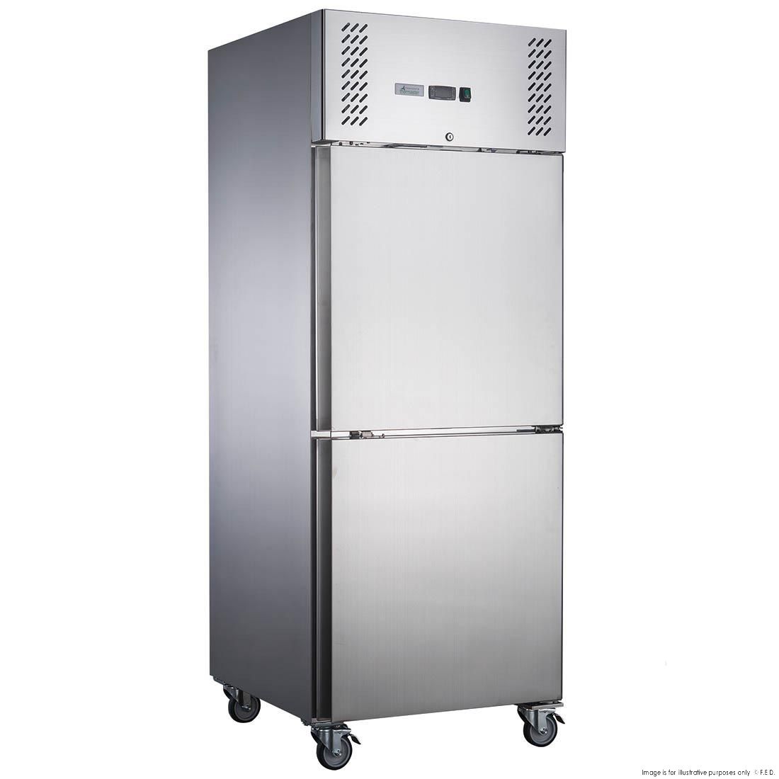 FED-X Stainless Steel Two Door Upright Fridge - XURC650S1V
