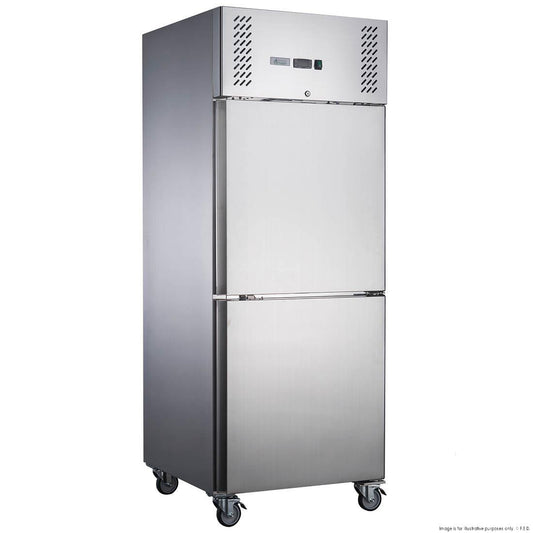 FED-X Stainless Steel Two Door Upright Fridge - XURC650S1V