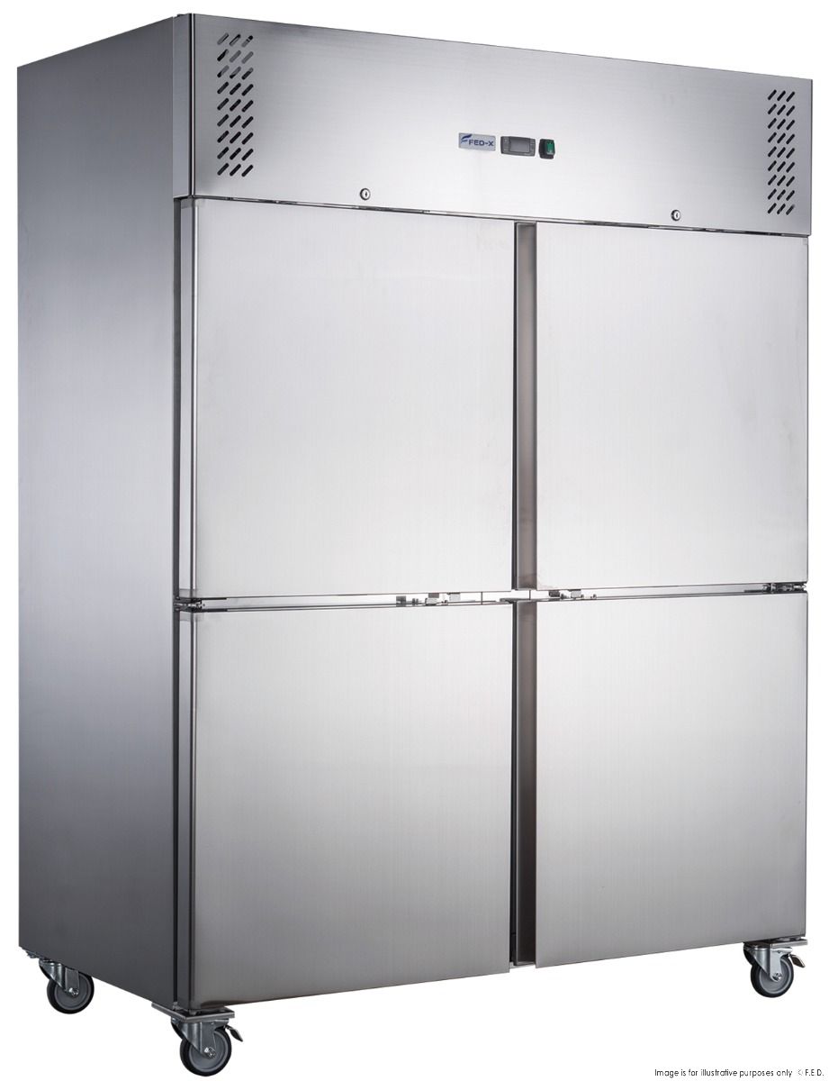 FED-X Stainless Steel Four Door Upright Fridge - XURC1410S2V