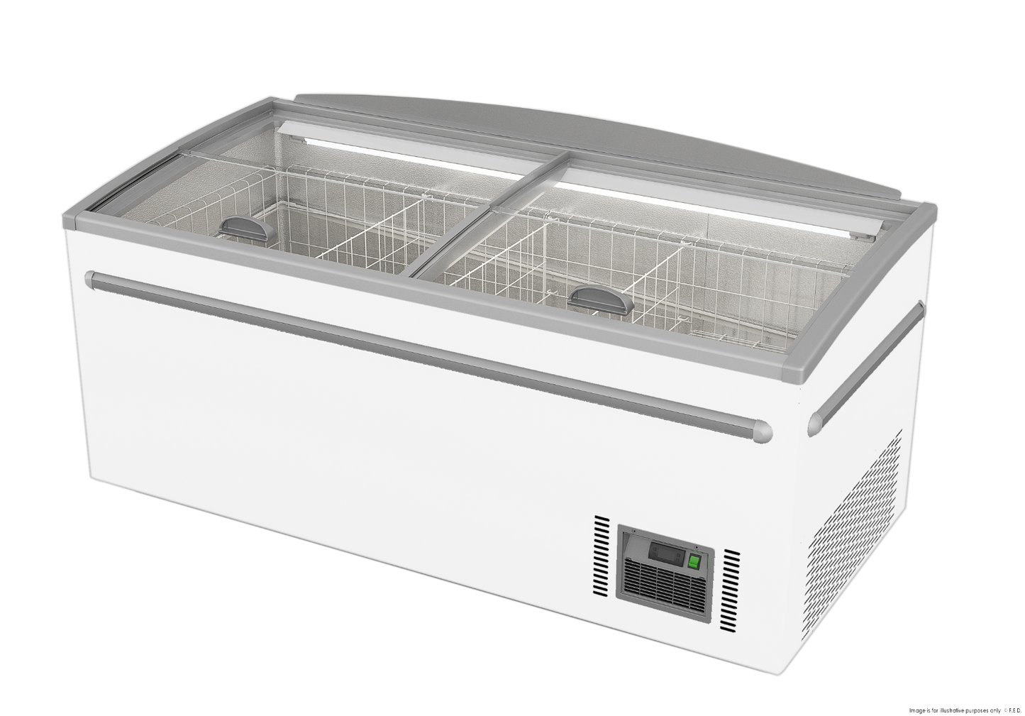 Supermarket Island Dual Temperature Freezer & Chiller with Glass Sliding Lids ZCD-E185S
