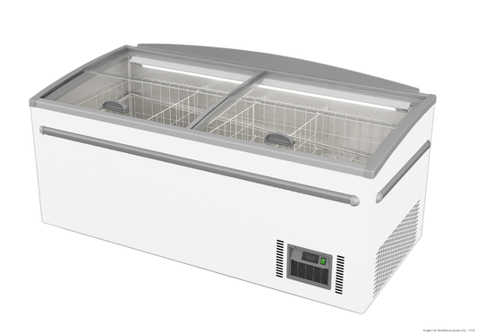 Supermarket Island Dual Temperature Freezer & Chiller with Glass Sliding Lids ZCD-E185S