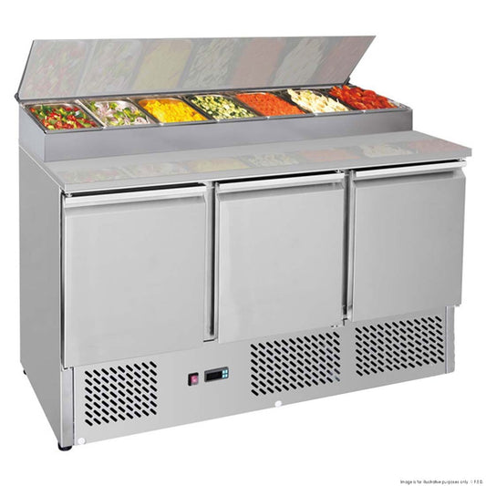 Thermaster Three Door Compact Salad Prep Top - XGNS1300D
