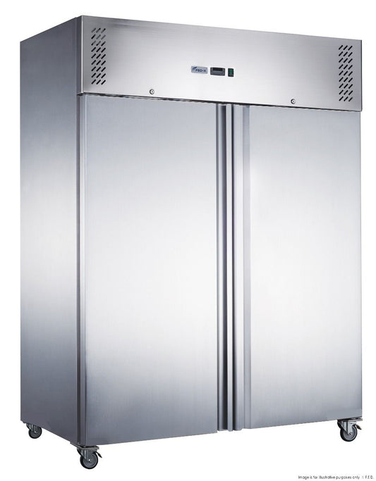 FED-X Stainless Steel Two Full Door Upright Fridge - XURC1200SFV