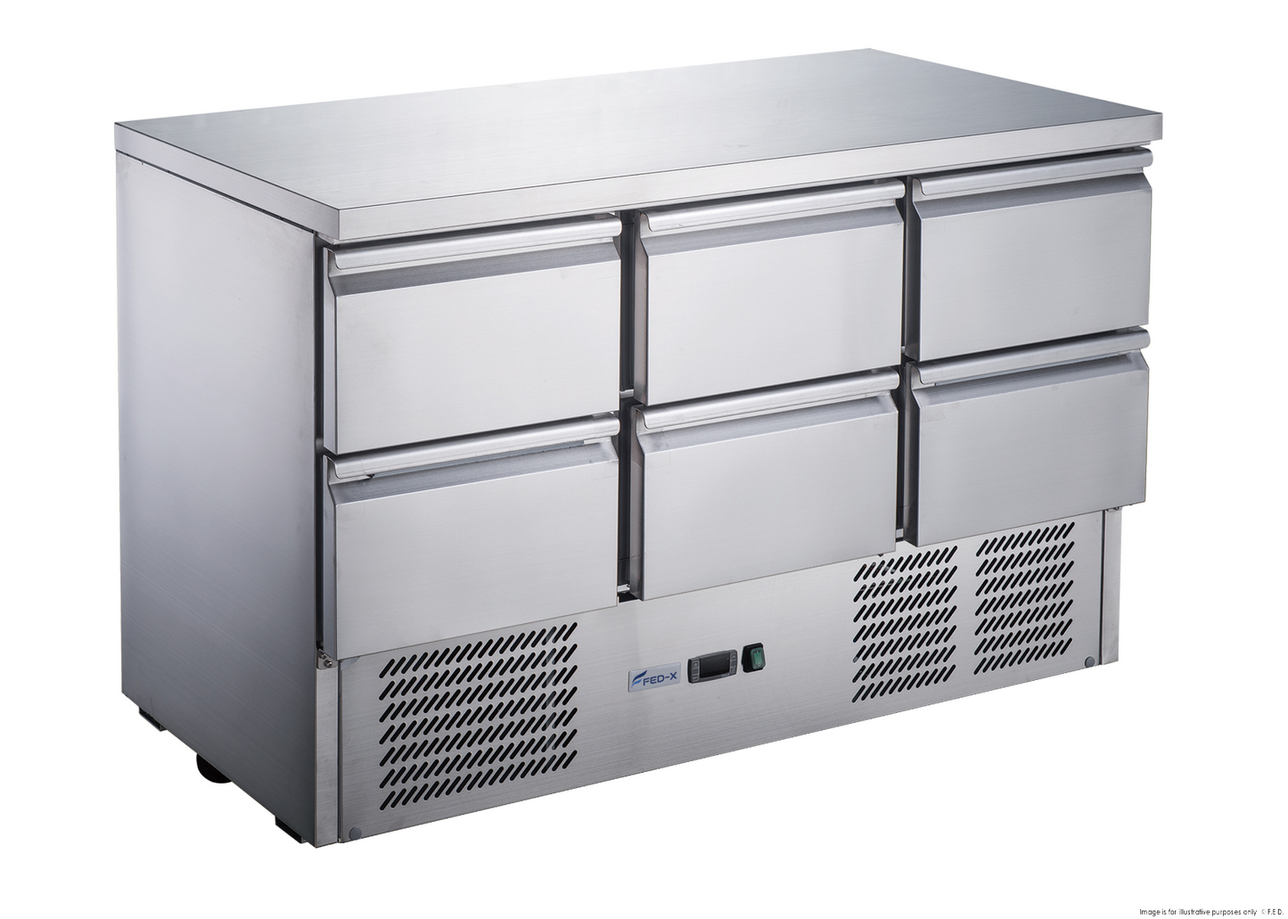 FED-X Six Drawer Compact Workbench Fridge - XGNS1300-6D
