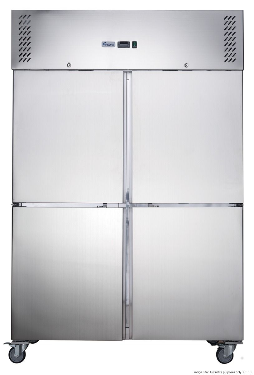 FED-X Stainless Steel Four Door Upright Fridge - XURC1200S2V
