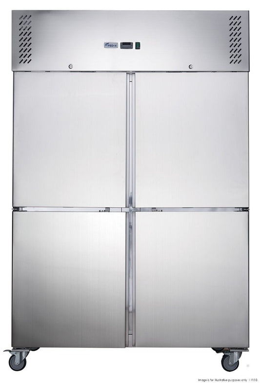 FED-X Stainless Steel Four Door Upright Fridge - XURC1200S2V